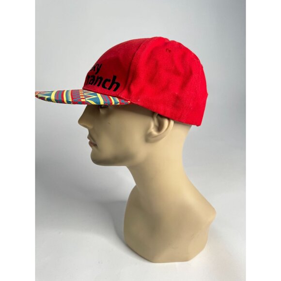 Sky Ranch Red Snapback Hat With Colorful Patterned Brim Adjustable Fit - Picture 13 of 16